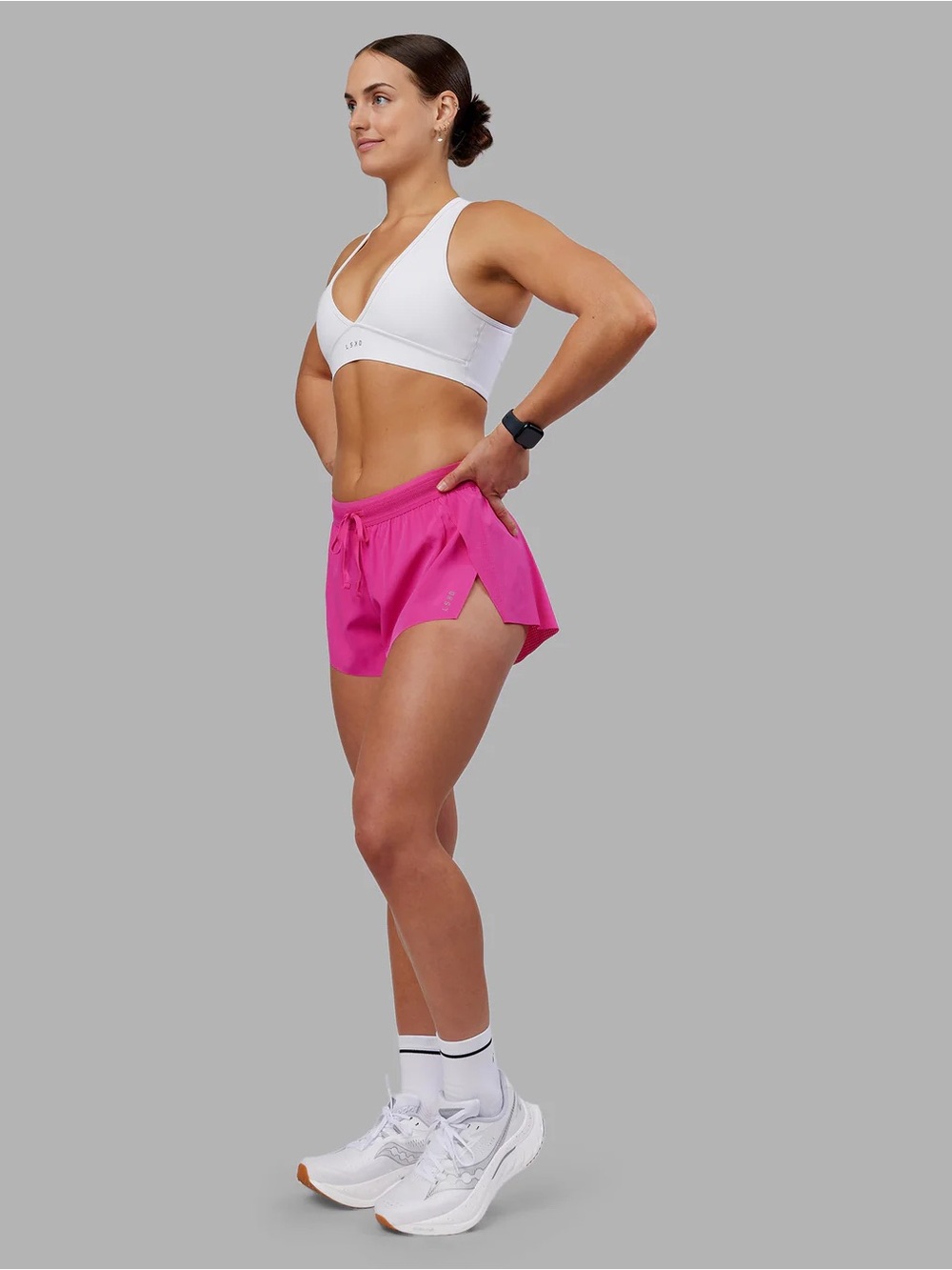 LSKD Women’s Athletic Hot Ultra Pink Running Accelerate Shorts size Large - Picture 2 of 9